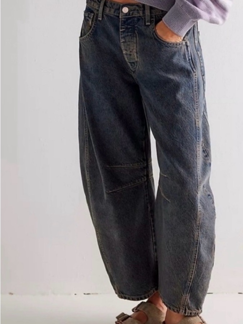 We The Free mid rise Good Luck Barrel Jeans